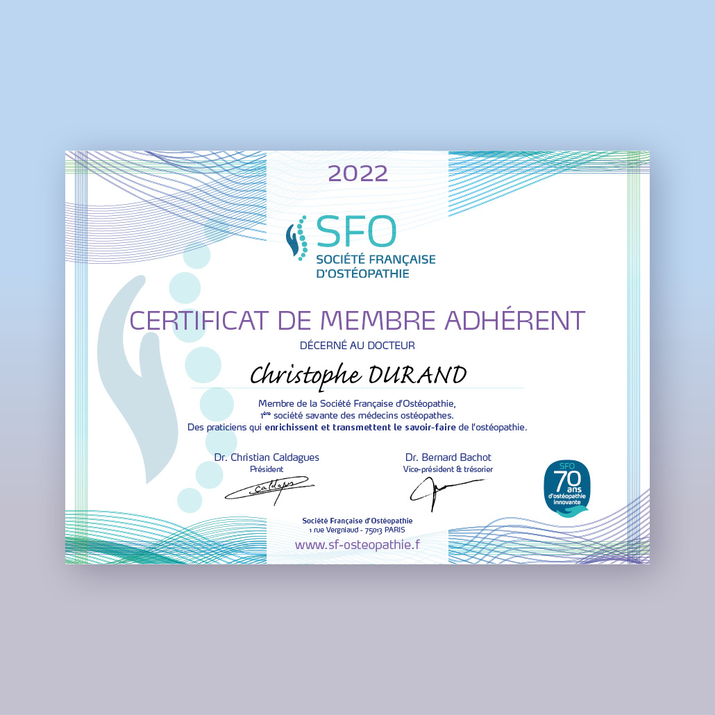 leadleader-sfo osteopathie-agence de communication santé-certificat